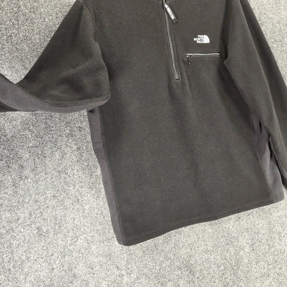 The North Face Quarter Zip Fleece Pullover‎ Medium Black Pocket Casual Outdoor